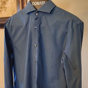 Men long sleeve button down shirt size Large